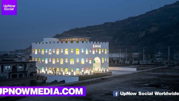 483 rainbow colored glass panels emit a rotating kaleidoscope in this playful kindergarten v1